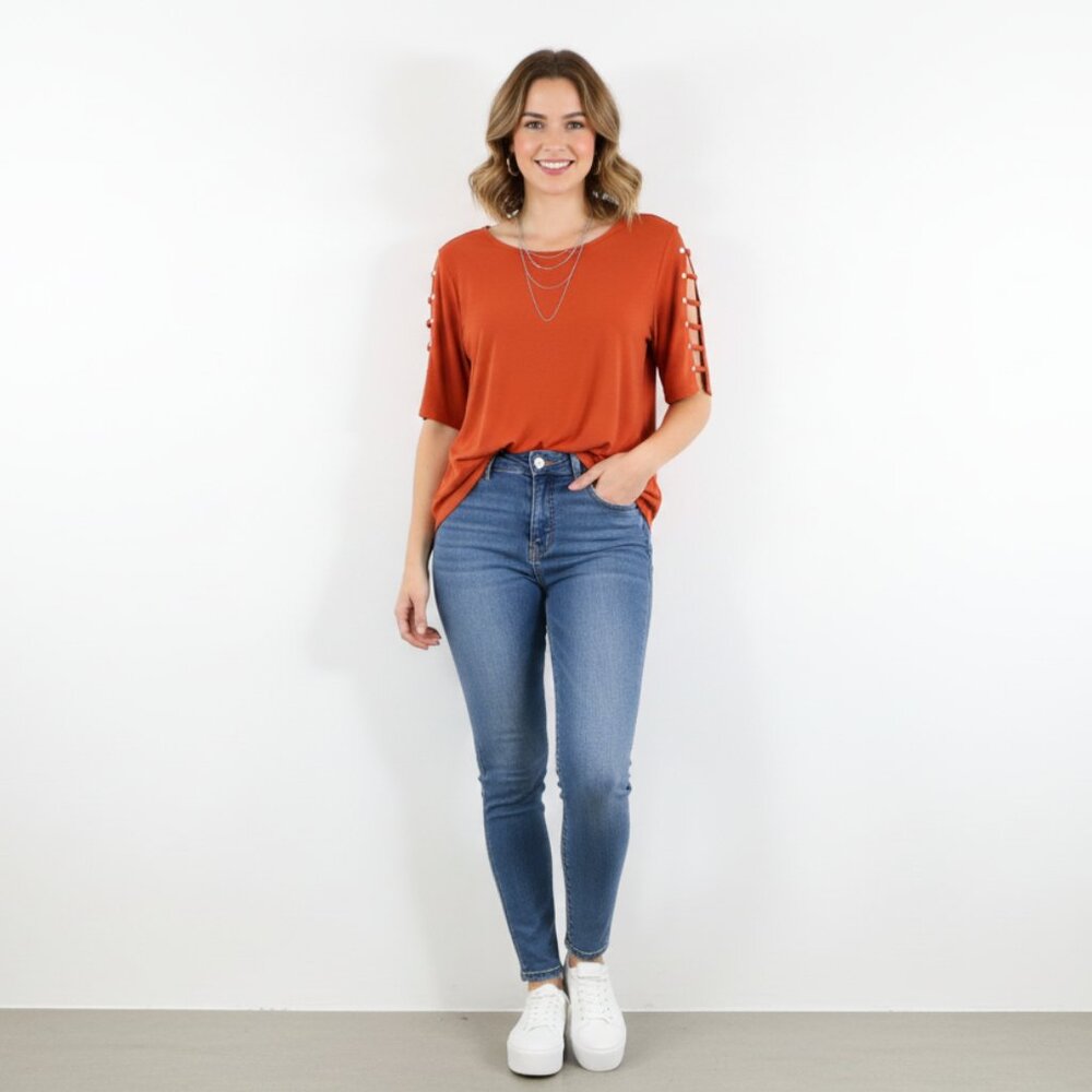 *89th + Madison Orange Blouse